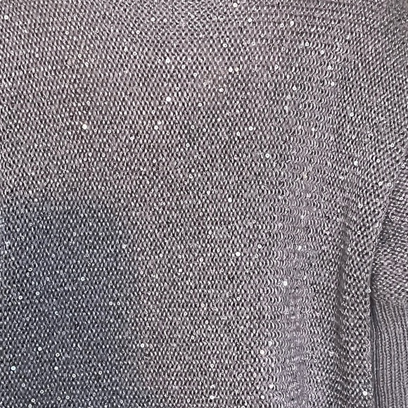 NWT Forever 21 Sequin Crew-Neck Long Sleeve Sweater, Silver Gray | S - Picture 9 of 14